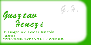 gusztav henczi business card
