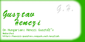 gusztav henczi business card